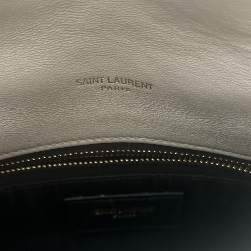 Saint Laurent Cream Quilted Loulou Toy Puffer Crossbody with Gold Hardware - Picture 7 of 15